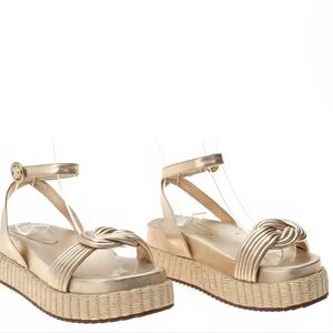 Alexandre Birman Gold Vicky Ankle Strap Platform Sandals